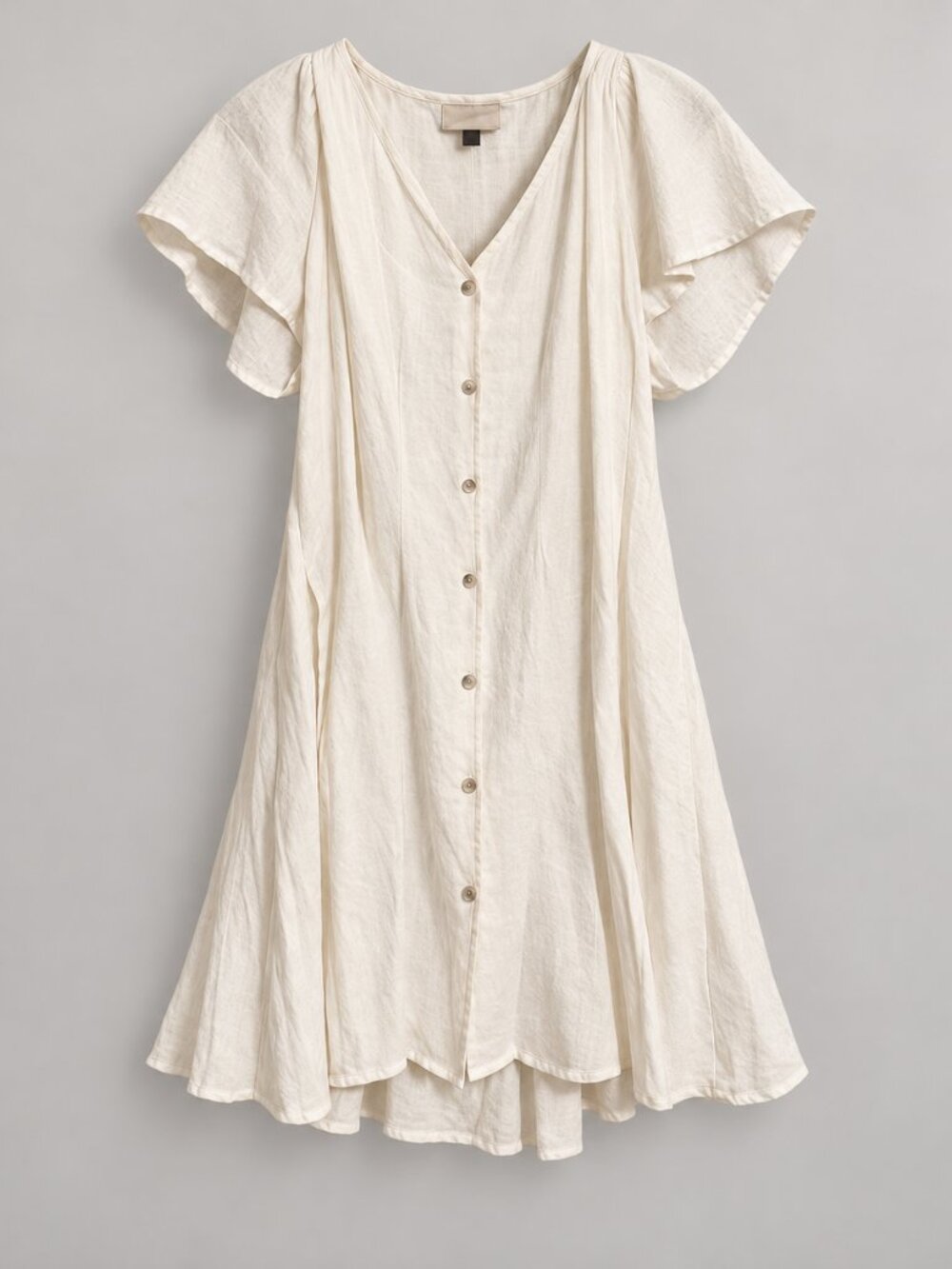 Universal Thread White Button Front Flutter Sleeve Dress L